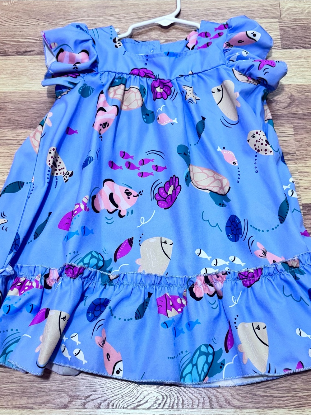 SHEIN Blue Dress with Aquarium Fish Design, Size 100 (~3T)